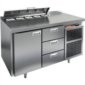 Стол холодильный для салатов HiCold SL1-13GN (1/3) с крышкой