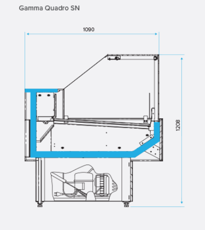 Витрина холодильная CRYSPI Gamma Quadro SN 1200 LED - Изображение 3